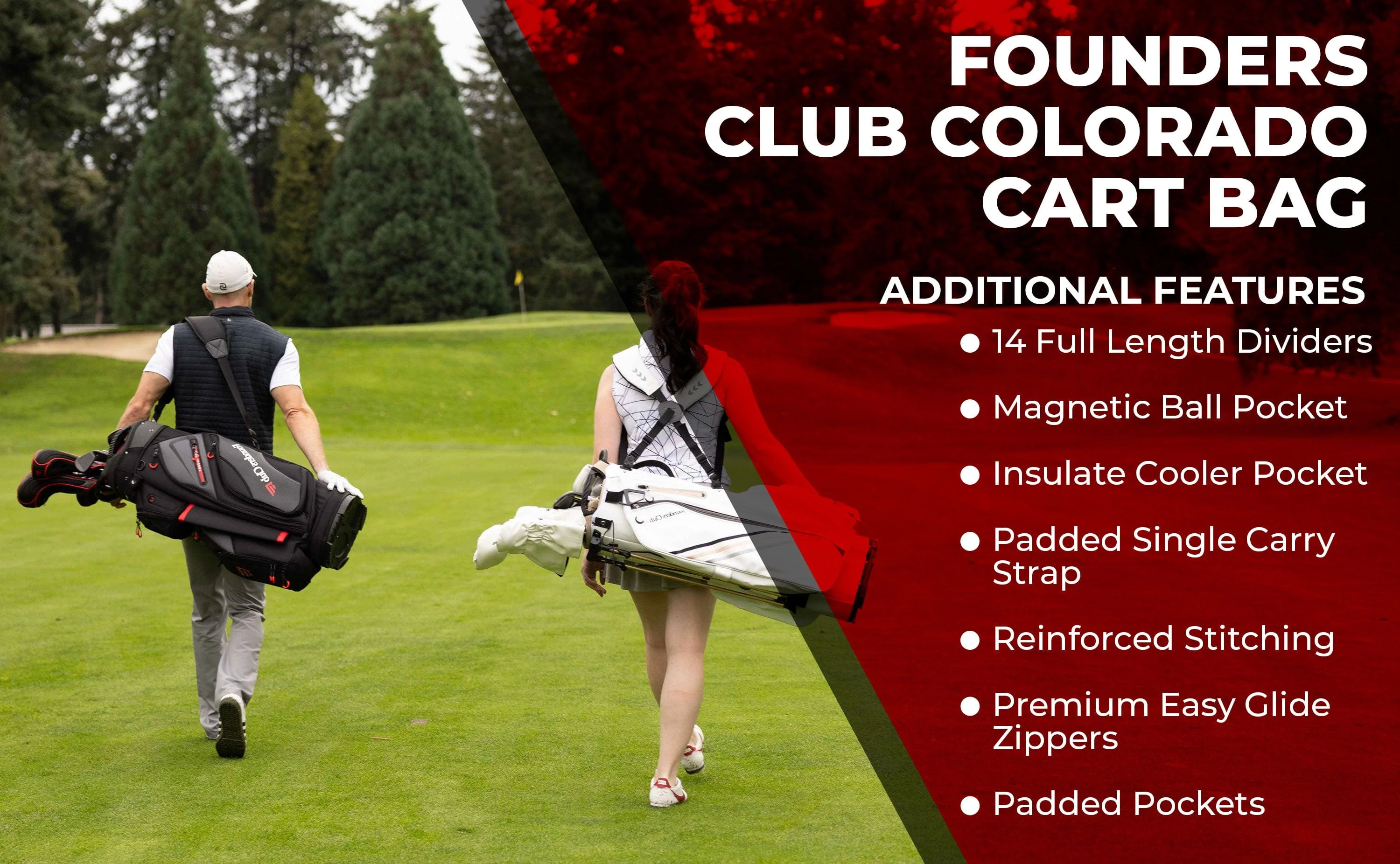 Founders Club Colorado 14 Way Full Length Divider Golf Cart Bag - Image 11