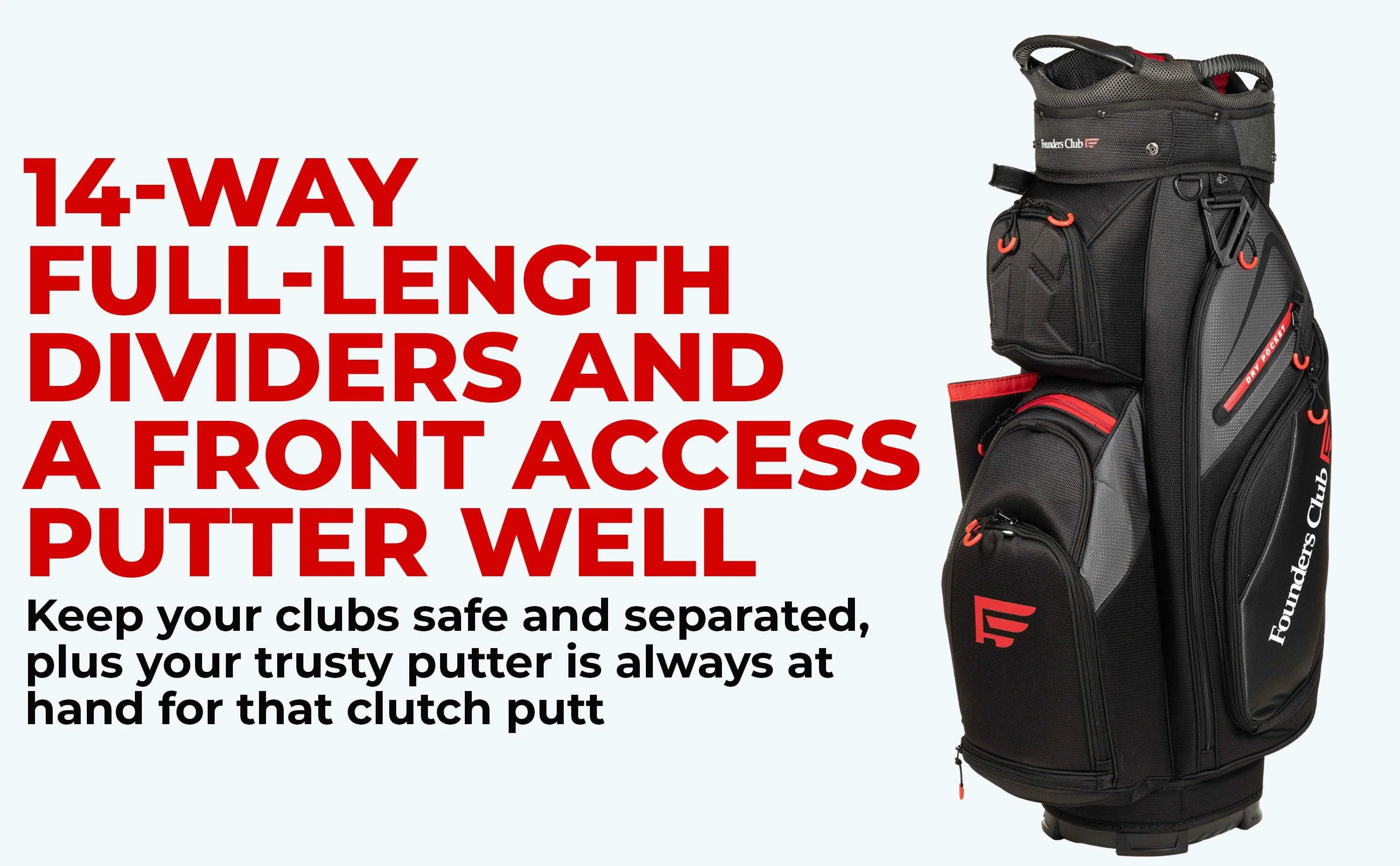 Founders Club Colorado 14 Way Full Length Divider Golf Cart Bag - Image 4