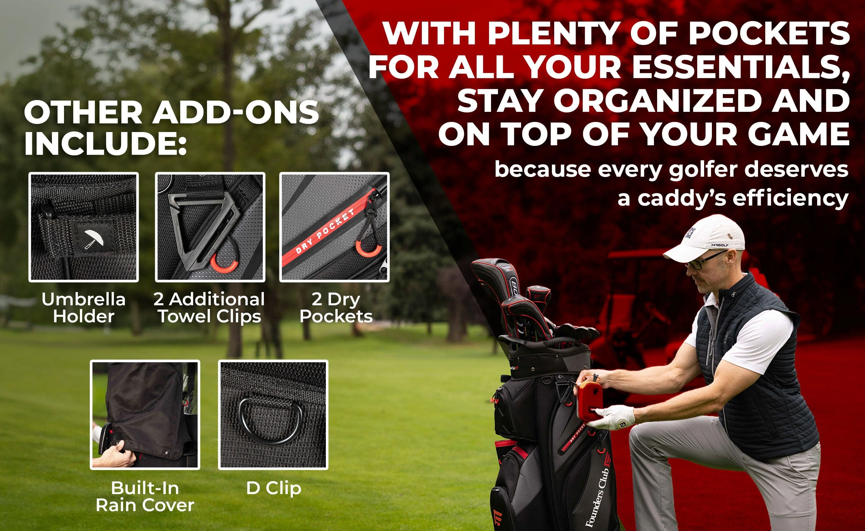 Founders Club Colorado 14 Way Full Length Divider Golf Cart Bag - Image 7