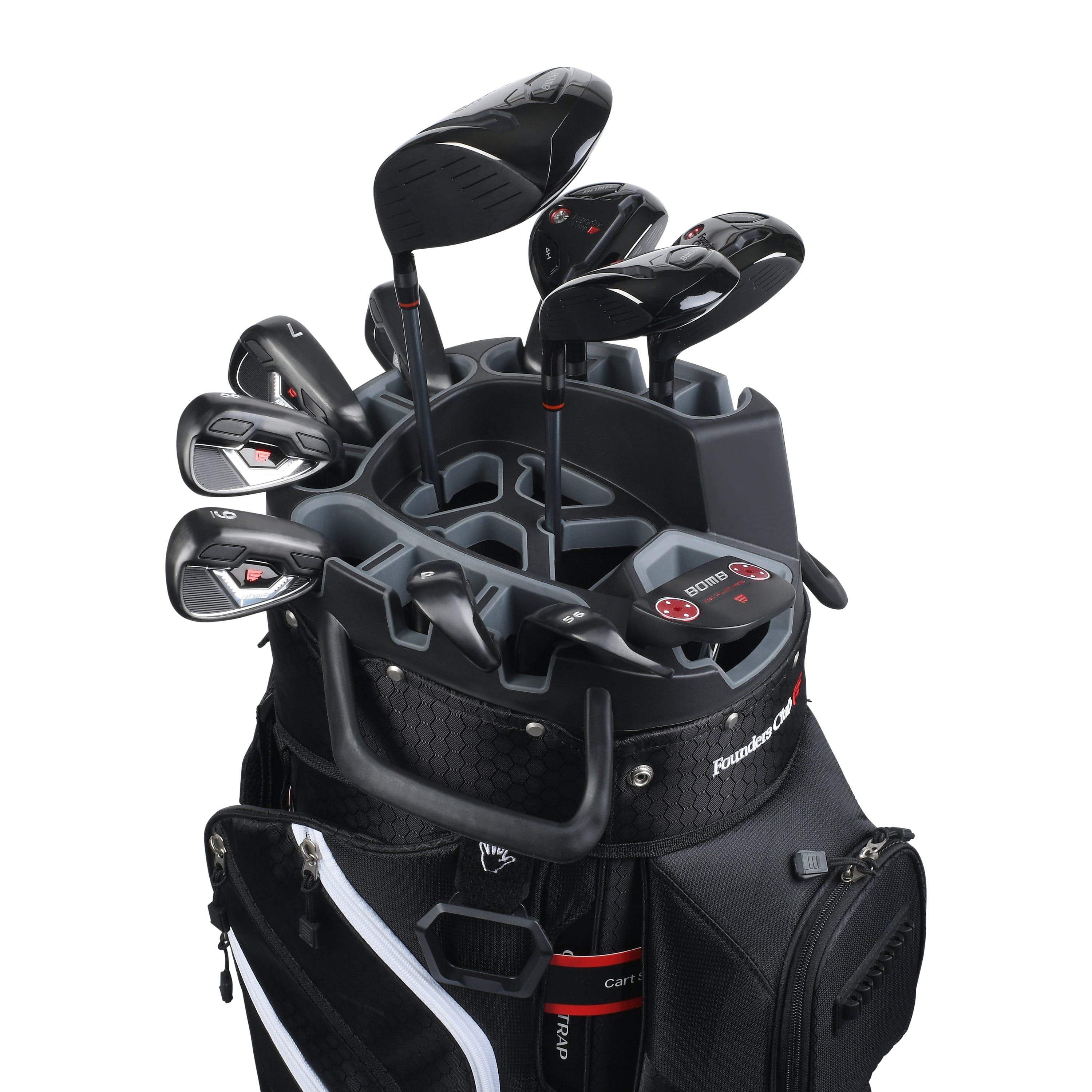 Founders Club 4th Generation Tour Series Club Lock Organizer Golf Cart Bag for Men with 14 Way Anti Rattle Divider Top- Free Snap On Rain Hood-Full Length Dividers - Image 3