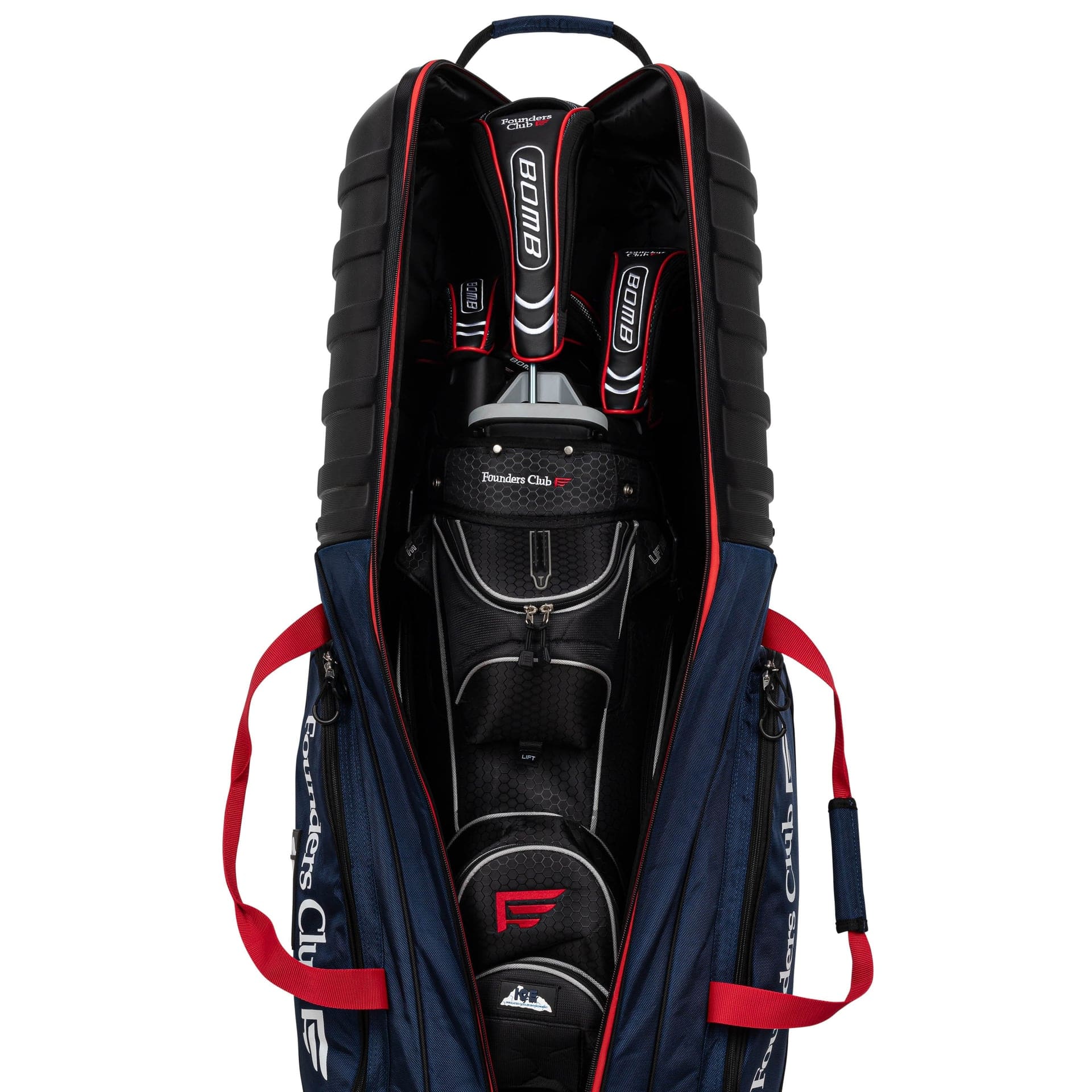 Founders Club Golf Travel Bag with Wheels - Lightweight Travel Cover & Case for Airlines - Club Protection with ABS Hard Top & Standup Pole Stiffening System - Image 3