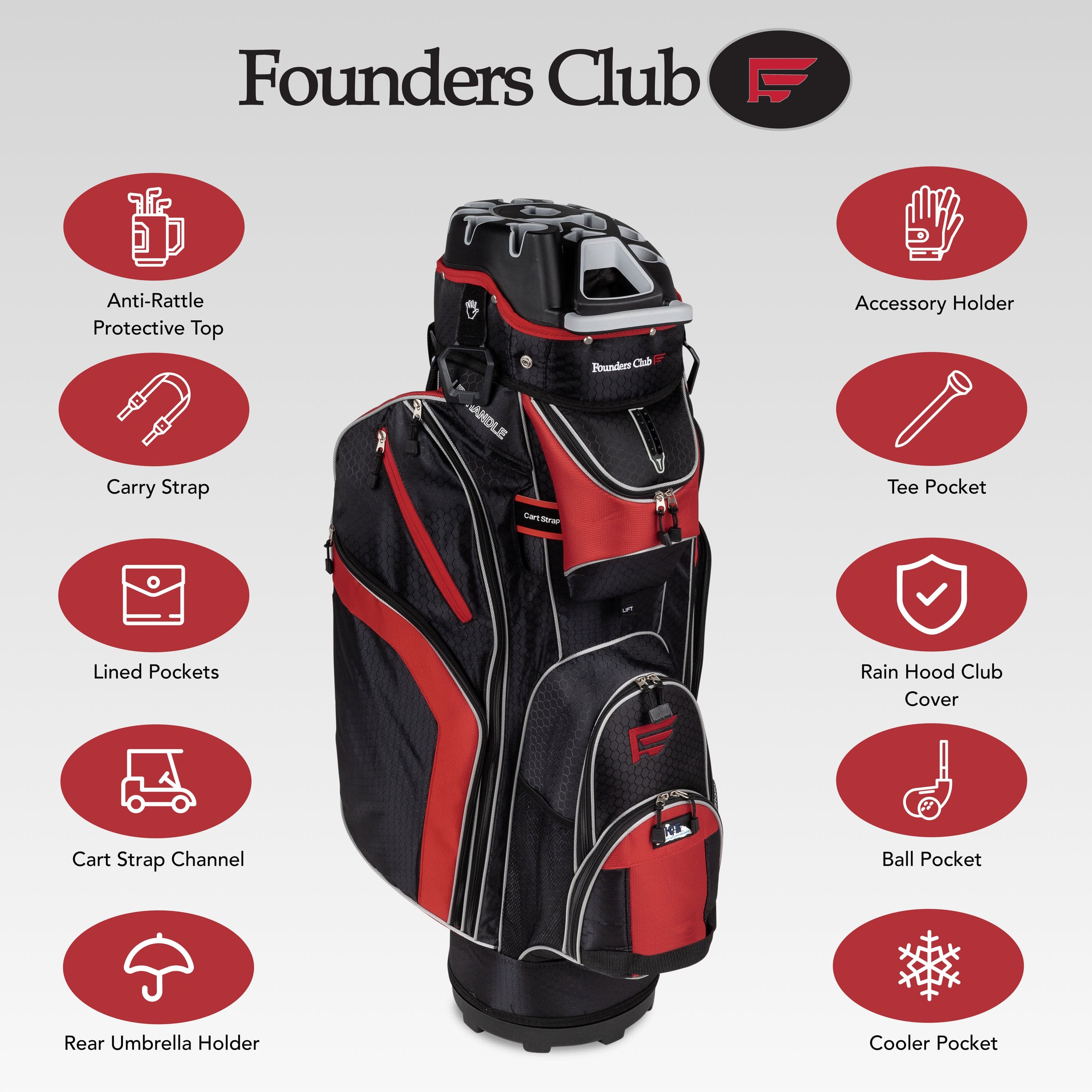 Women's Founders Club 3rd Generation Premium Organizer 14 Way Golf Cart Bag - Purple - Image 4